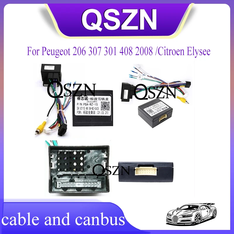 

16 PIN Wiring Harness CANBUS Box PSA-RZ-15 For Peugeot 206 307 301 408 2008 /Citroen Elysee Cable Adapter Android Car Player