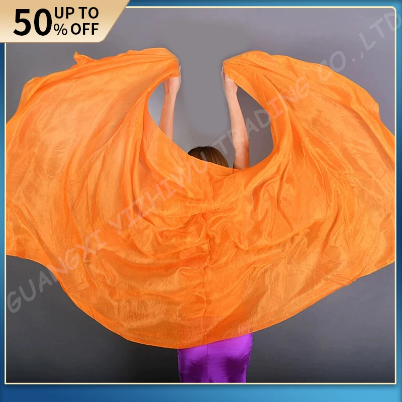 Натуральная шелковая вуаль для танца живота 100% натуральный шелк шарф ручной