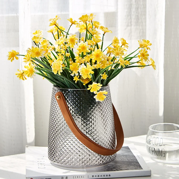 

Nordic Simple Vase Modern Glass Minimalist Aesthetic Design Small Flower Vases Office Indie Room Terrarium Home Decor