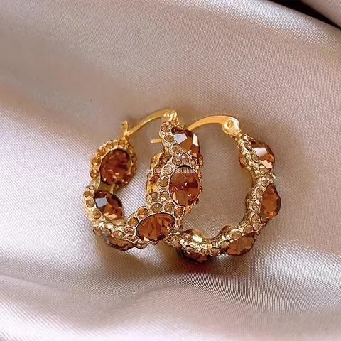 Французские ретро серьги-капельки с цирконом