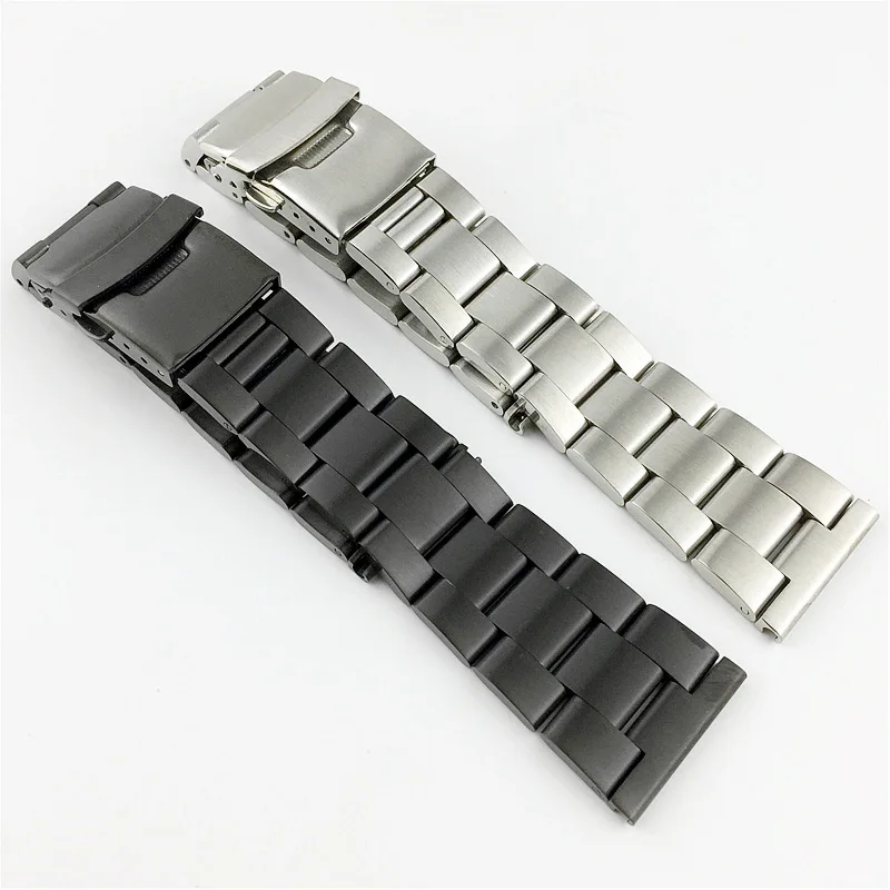 Solid Stainless Steel Oyster Curved End Bracelet Watch Band Strap 18mm 20mm 22mm 24mm 26mm Strap Fit For All Straight End Watch
