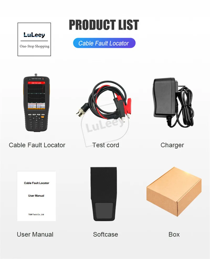 TDR Power Communication Cable Fault Locator Detection Tester Cable Finder Length Mixed Line Short Circuit Rangefinder 8km