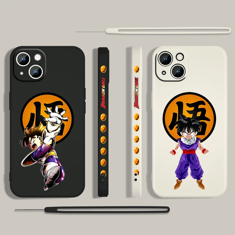 

Anime Dragon Ball Goten For Apple iPhone 13 12 Mini 11 Pro XS MAX XR X 8 7 6S SE Plus Liquid Left Rope Silicone Phone Case