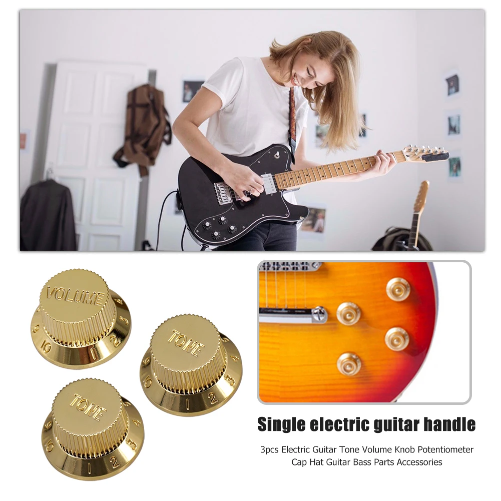 3 шт. ручка громкости тона электрогитары крышка потенциометра аксессуары для