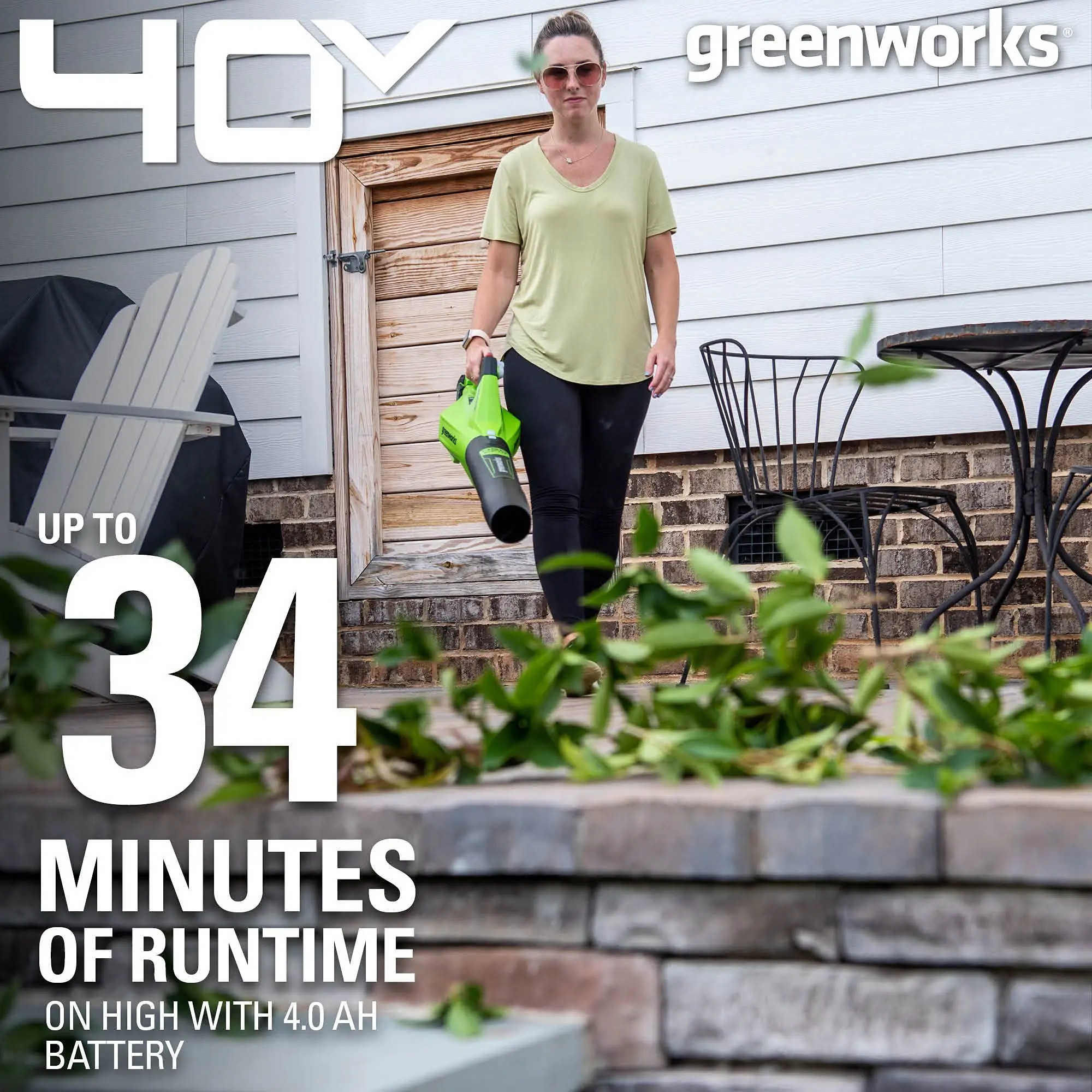 Фото Greenworks BL40B411 Вентилятор, зеленый, аккумулятор емкостью 4 Ач и зарядное устройство №2