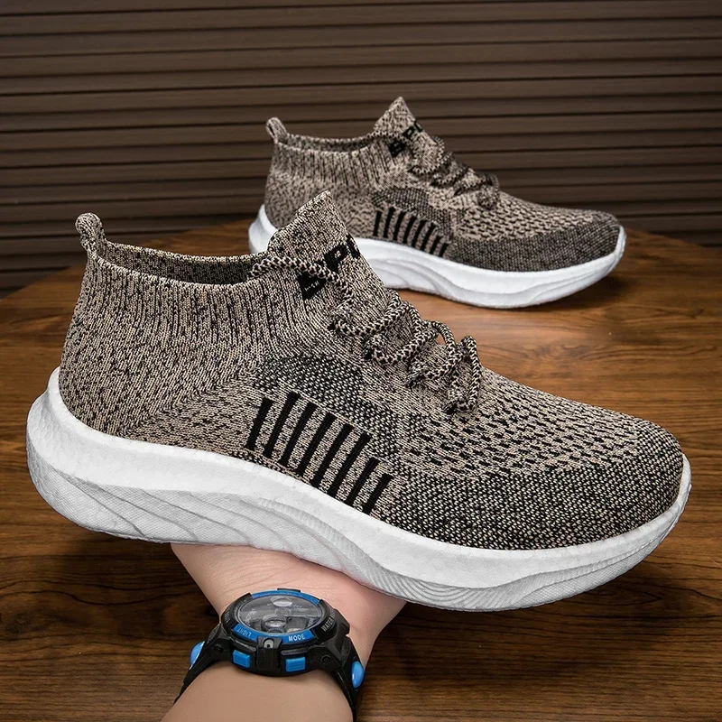 Летние горячие продажи мужские парные босоножки вязаные дышащие повседневные