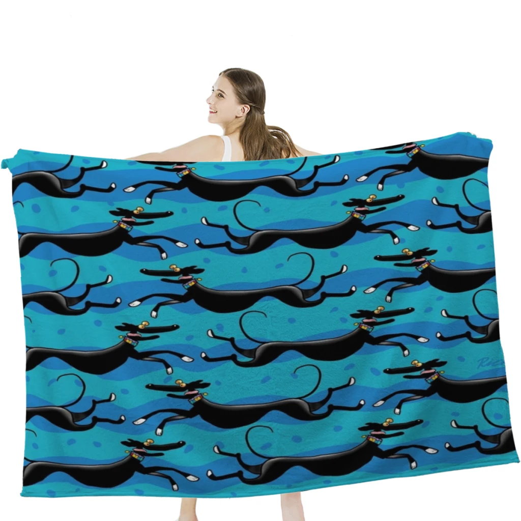 

Blue Zoomies Pattern Throw Blanket,Nap Blanket,Sofa, Camping, Cold Cinema or Travel