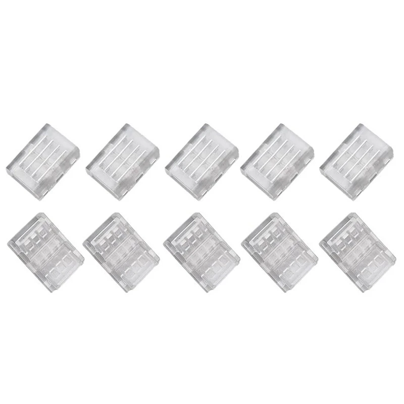 

10Packs 4-Pin RGB LED Light Strip Connectors 10Mm Unwired Gapless Solderless Adapter Terminal For SMD 5050 LED Strip