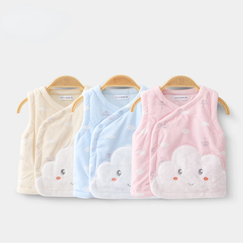 

2022 New Baby Cloud Vest Pure Cotton Thickened Baby Vest Children's Men's and Women's Cotton Solid Color Wear Warm Vest Children