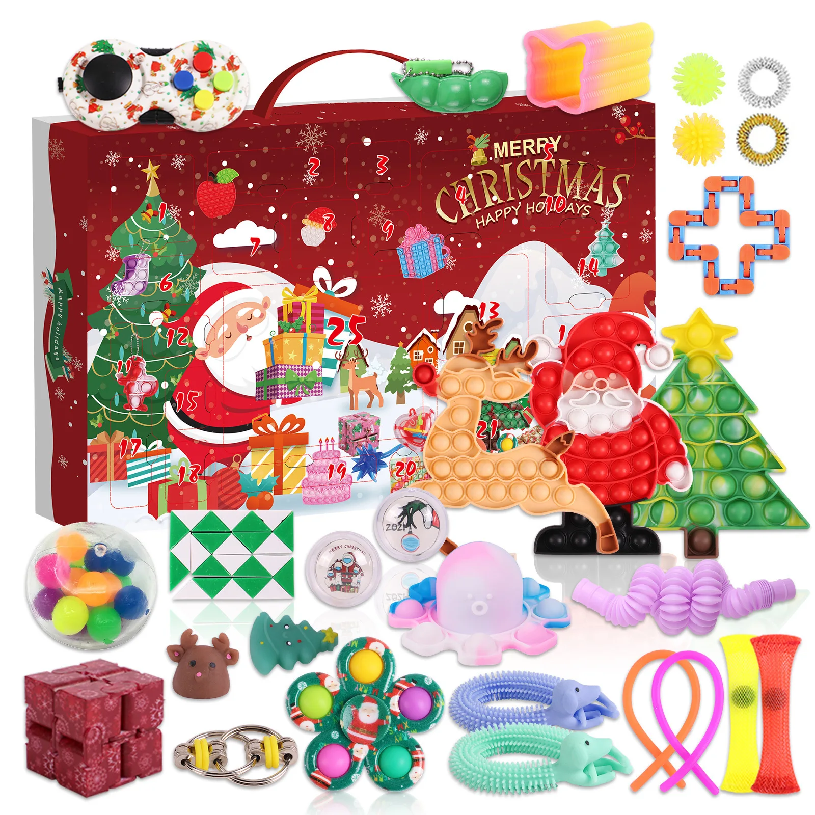 

Christmas Advent Calendars 24 Days Fidget Toys Lucky Mystery Blind Box Xmas Gifts Novelty Surprise For Kids Party Favors Goodies
