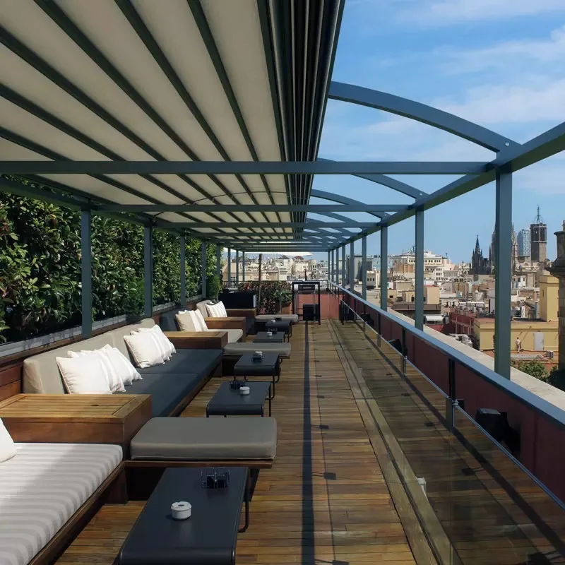 Дистанционное управление от производителя ветрозащитные шторы из алюминиевого