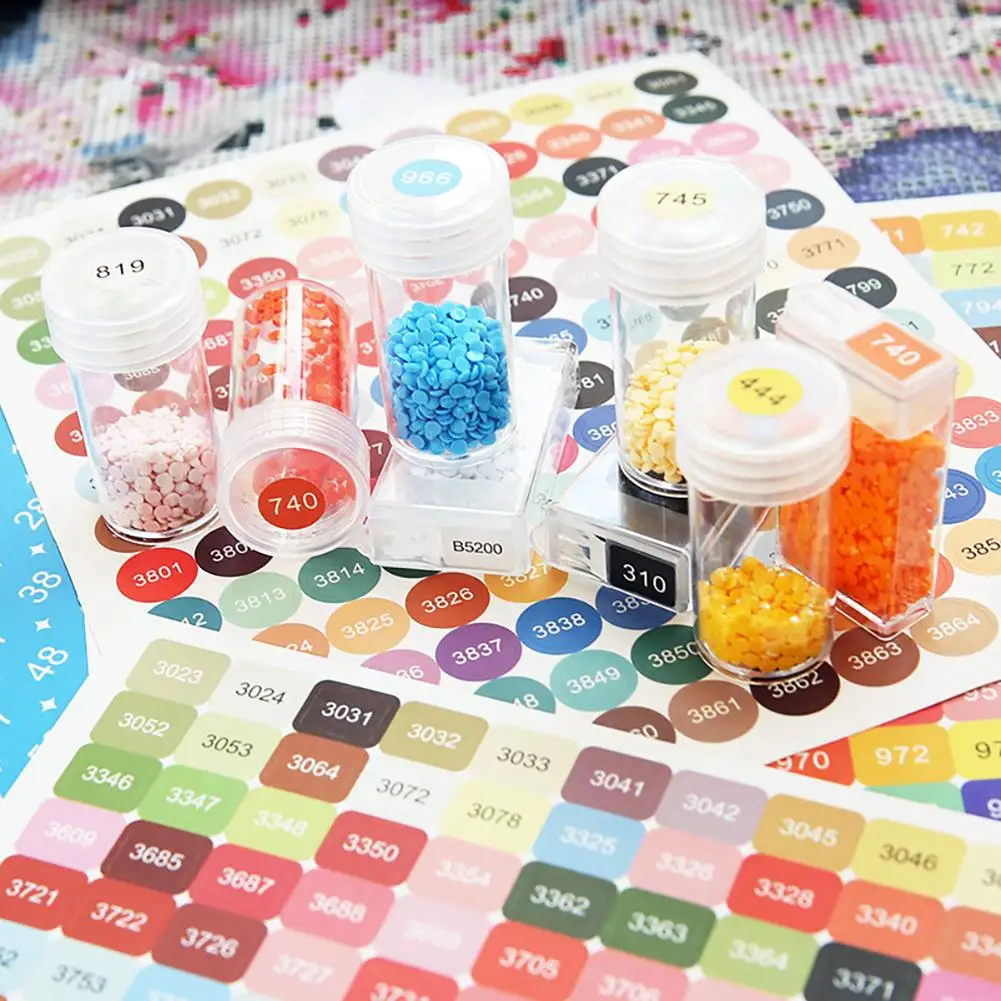 

NEW Diamond Painting Color Number Stickers Colorful Dmc Square Round Labels Stickers Diamond Painting Accessories