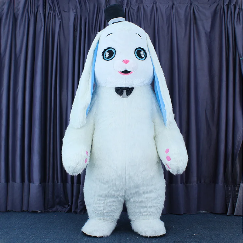 Rabbit Inflatable Costume Large-scale Long-haired Walkable Mascot Costume For Advertising Wedding Easter Event Parties