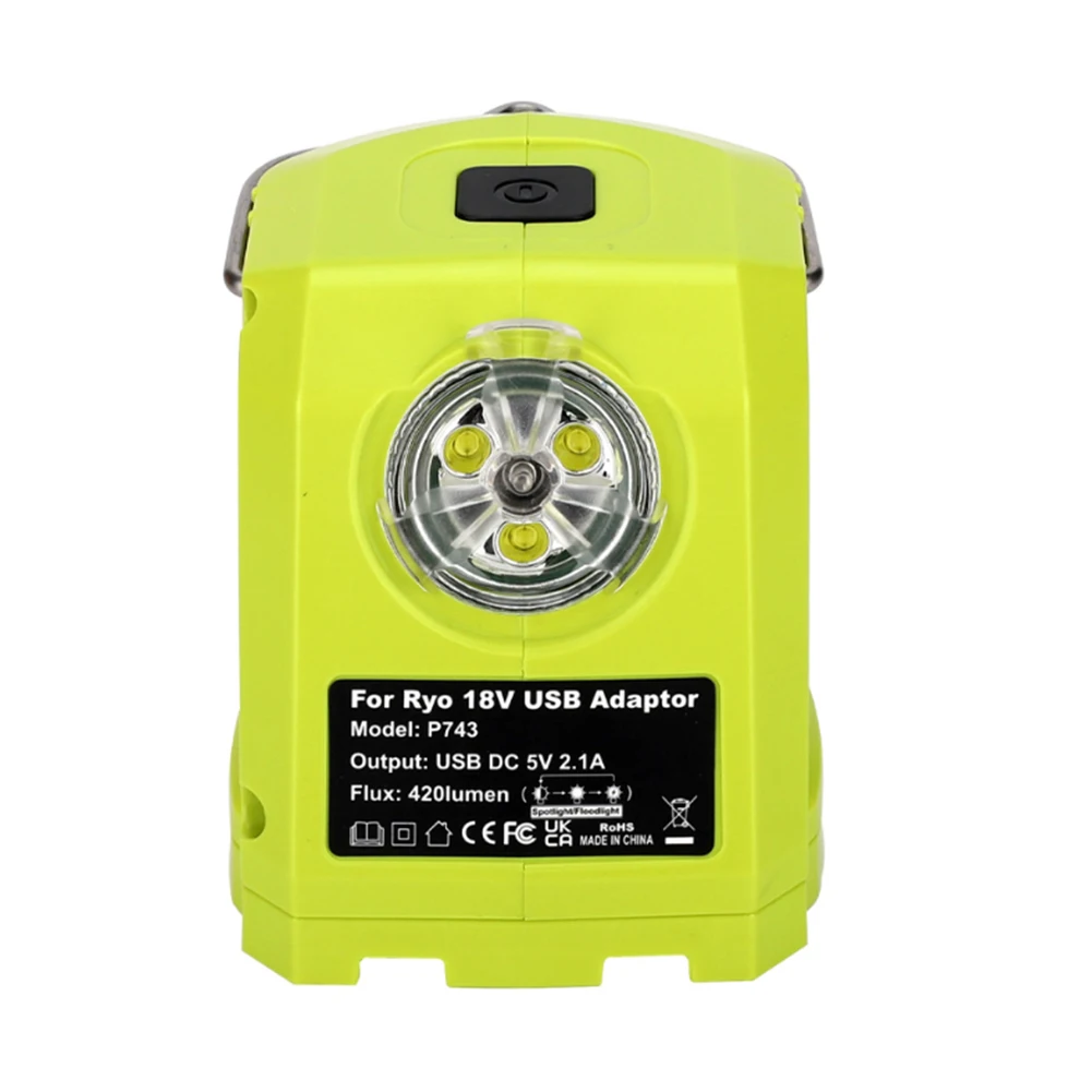 Переходник с светодиодный USB-портами и светодиодной подсветкой 14 4 В/18 в |