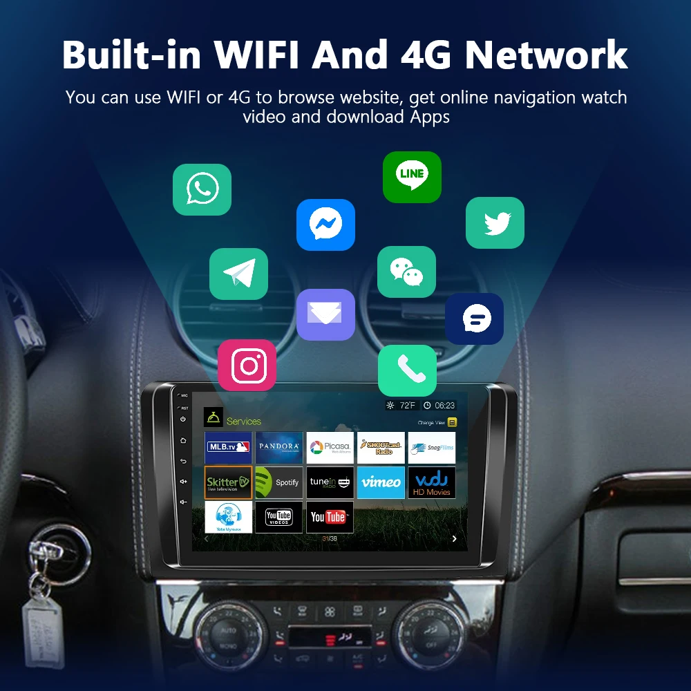 Мультимедийный плеер Podofo 4G CarPlay для Mercedes Benz M-Class W164 GL-Class X164 ML350 GL Android радио 2 Din