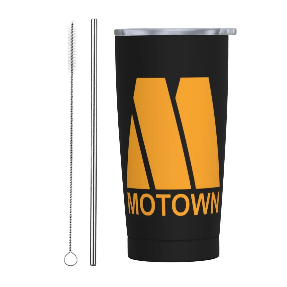 Фото Motown Tamla Детройт Soul U.S.A Поп-музыка Sixties Стакан из нержавеющей стали Изолированные кружки Термальная холодная бутылка Соломинка с крышкой 20 унций №1