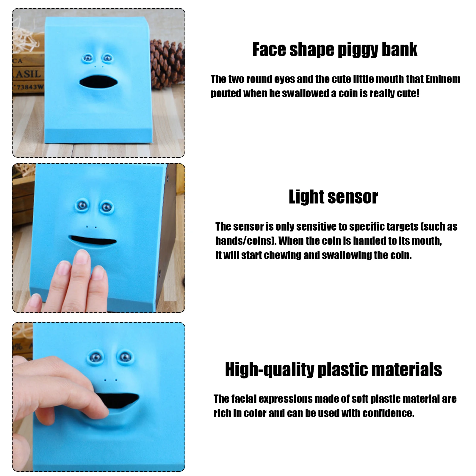 Копилка лица для банкнот и монет автоматическая копилка купюр еды Facebank взрослых