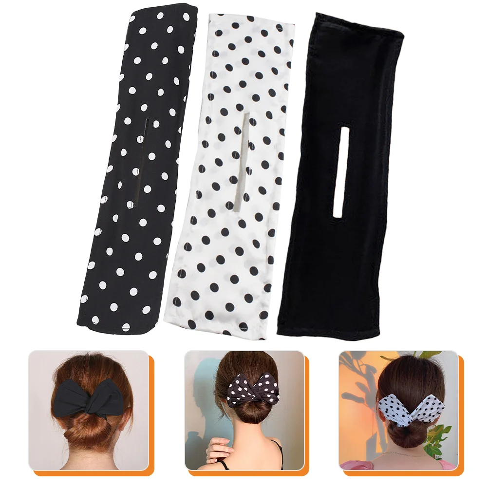 

3 Pcs Bow Clip Hair Bun Maker Shaper Donuts Twisted Lady Tools Simple Styling Cloth Former Miss