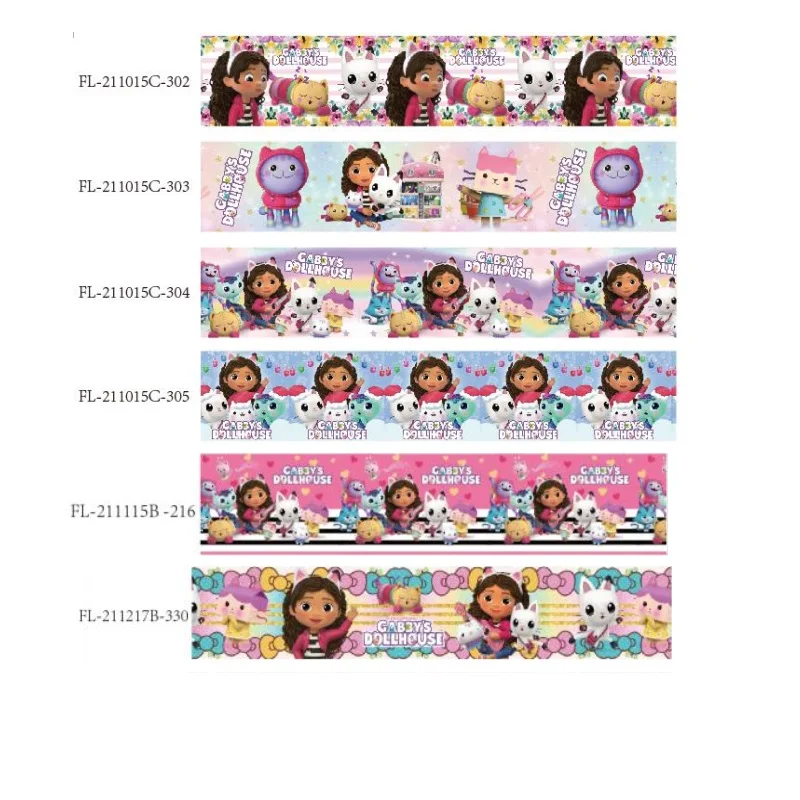 

50 см, мультяшная корсажная лента для кукольного домика Габби для рукоделия, с принтом, 38 мм, 75 мм, банты для волос, товары для рукоделия, декоративное Шитье