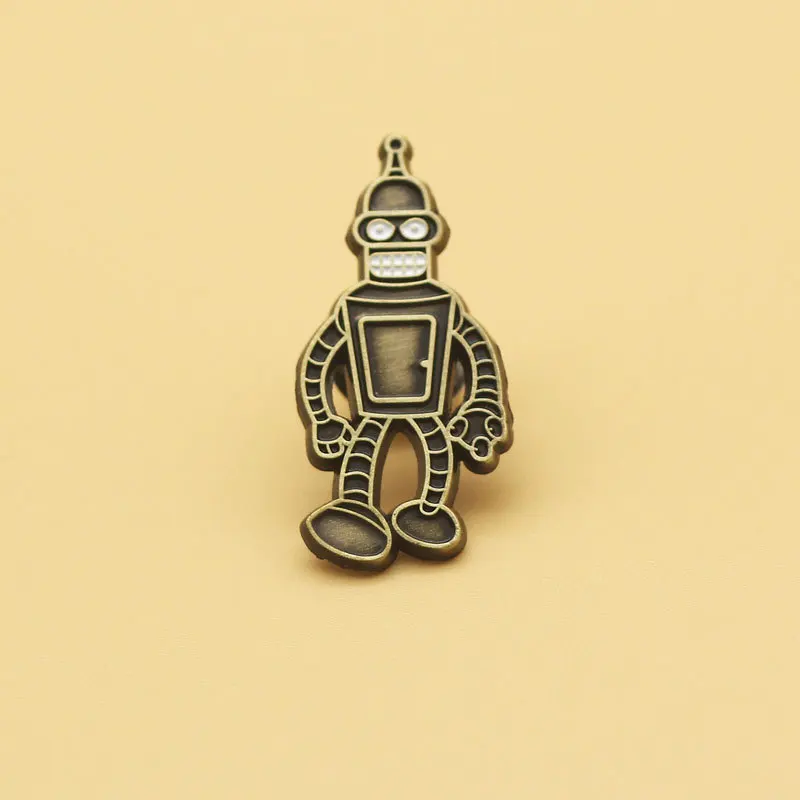 

XM-funny Robot Cartoon Brooch Animation Personality Metal Badge Cute Creative Accessories Pin Anime Brooch