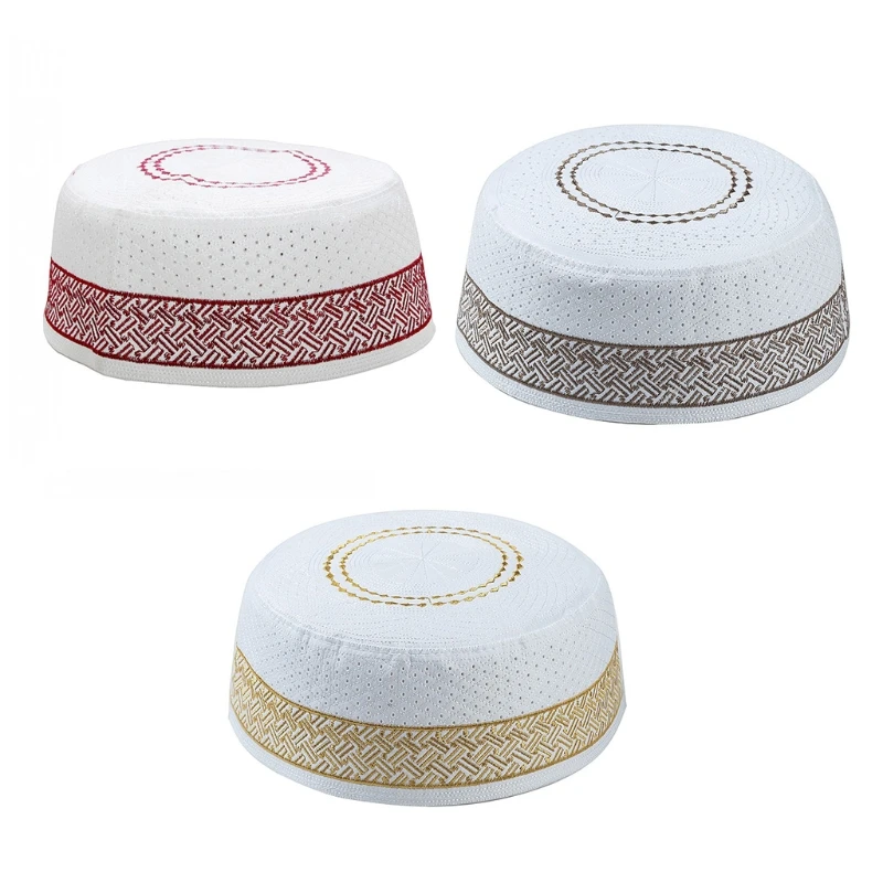 

Muslim Hat for Men Male Southeast Asian Malay Islamic Turkish Worship Male Prayer Turban Vintage Embroidery Head Drop Shipping