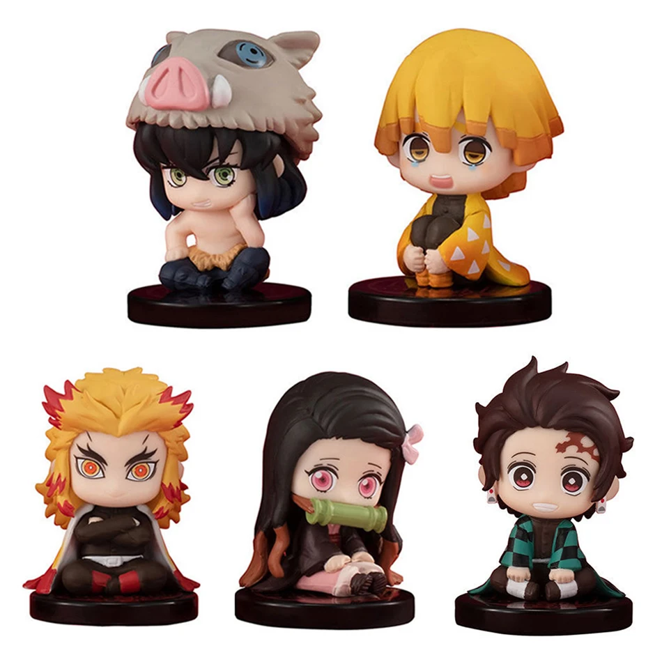 Набор Фигурок Demon Slayer — 5 Стилей В Комплекте Tanguro Niduizi Izuna Suke Zenizu Sitting Ghostly Doll