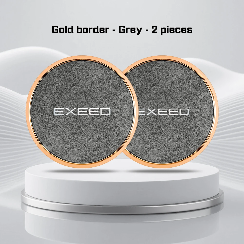 

Для Chery Exeed RX TX TXL LX ES EV VX 2025: Кожаные противоскользящие подставки-коврики из сплава для автомобильных подстаканников, аксессуары для интерьера