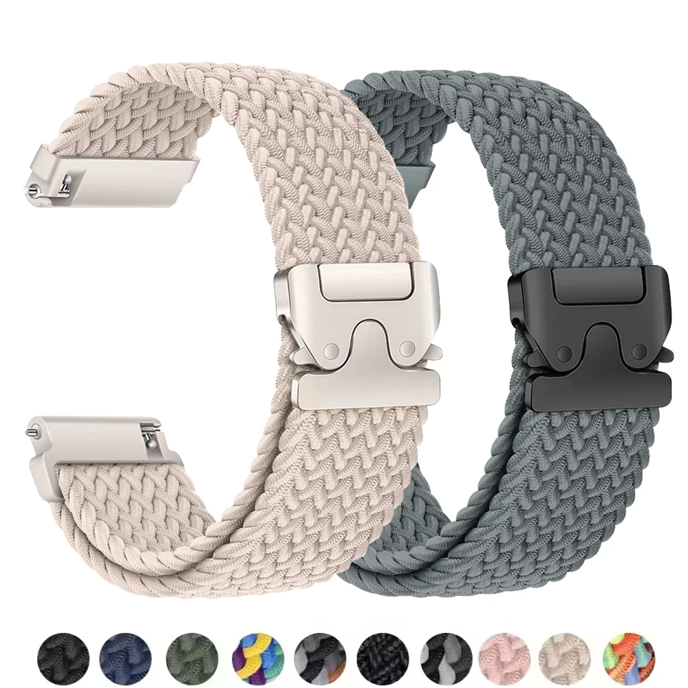 Фото Ремешки для часов 20 мм/22 мм для Amazfit GTS 4/2/2e/3/GTS2 Mini/GTR/4/2/3/Pro/GTR2/stratos, нейлоновый браслет с парашютом Amazfit bip 5 Band №1
