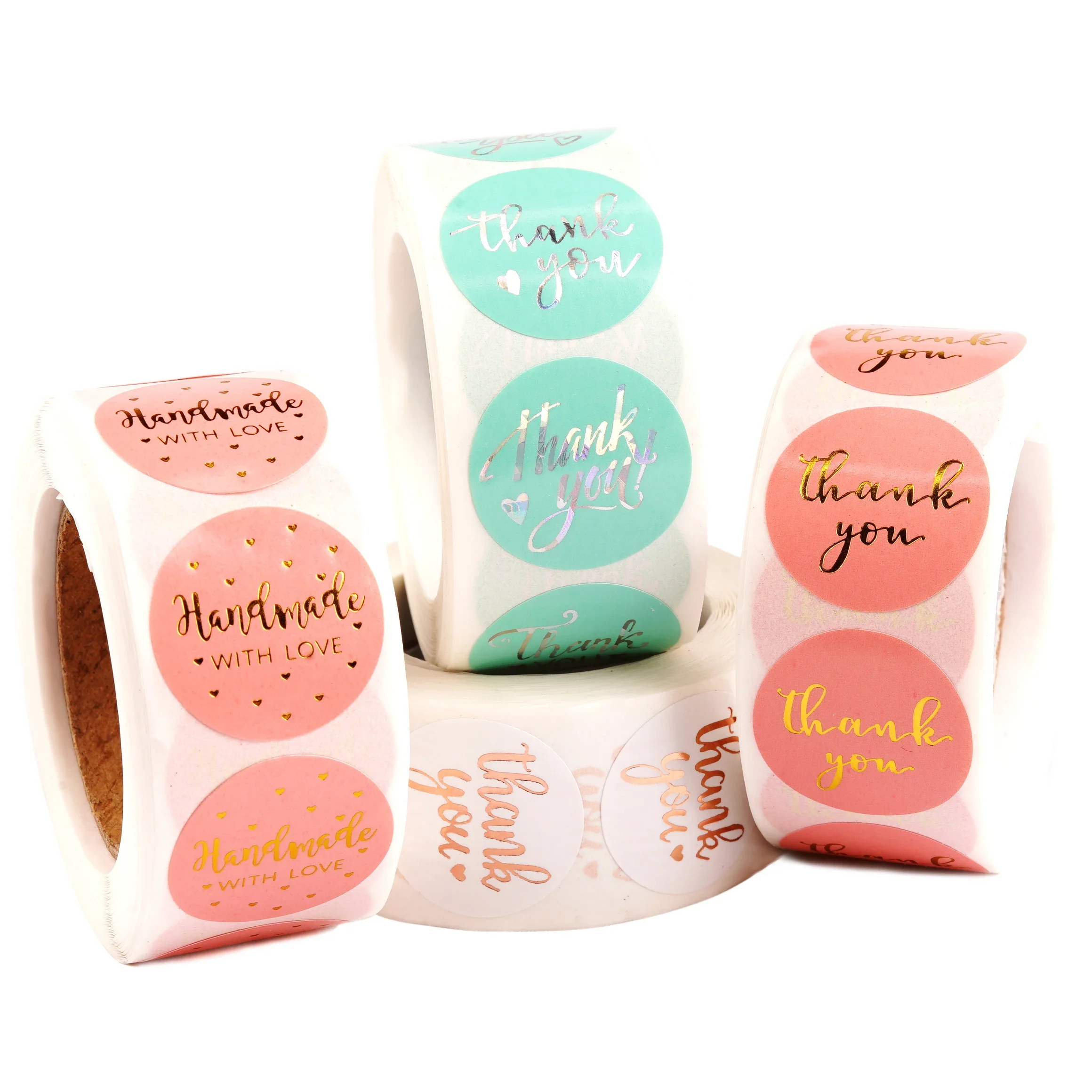 

Thank You Stickers Labels Seals Thank You for Supporting My Small Business Stickers Roll Round Pink White Green Labels For Shop