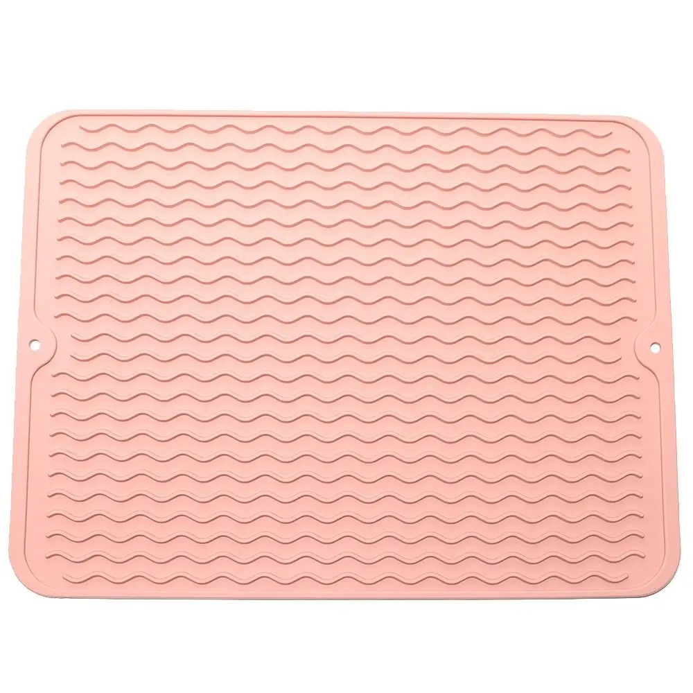 

Anti-Slip 1Pcs Easy To Clean Anti-Scald Kitchen Accessories Wavy Cup Coaster Drainage Mat Sink Mat Dish Drying Mat
