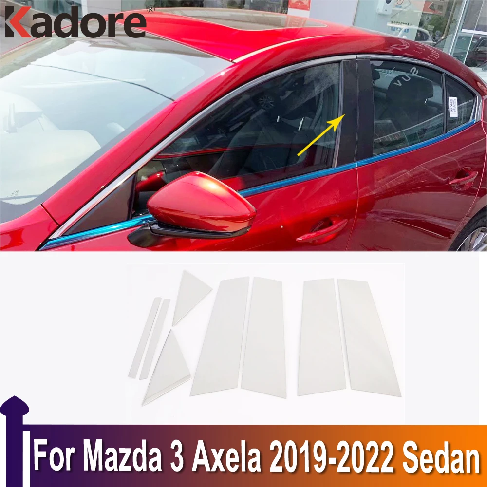 

For Mazda 3 M3 Axela 2019 2020 2021 2022 Sedan Car Window Pillar Posts Trim Cover Molding Decoration Strip Exterior Accessories