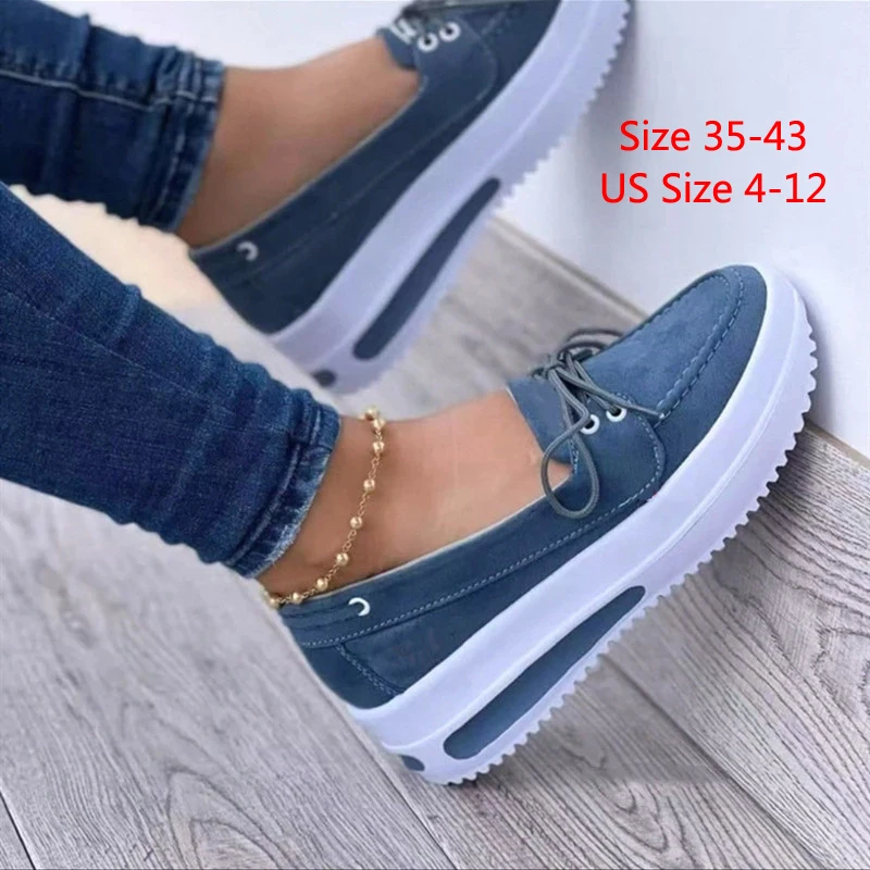 

US size 4-12 Women's sneakers canvas breathable thick bottom non-slip round head cross straps large size