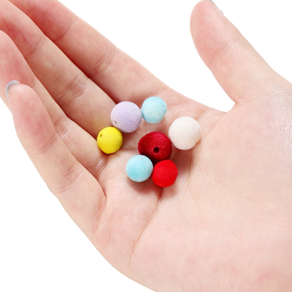 Красочные Акриловые Бархатные Круглые Бусины 8-10 Мм 30 Шт. Для Изготовления