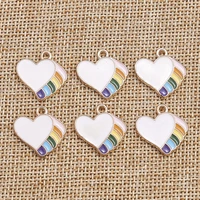 10pcs 18x18mm cute enamel love heart charms for jewelry making women fashion drop earrings pendants necklaces diy crafts supply