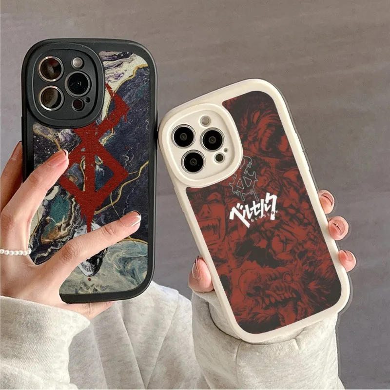 

Чехол для телефона Berserk из аниме для IPhone 14 11 12 13, из шкуры ягненка, силиконовый чехол для Pro Max Mini X XR XS 7 8 Plus, пары