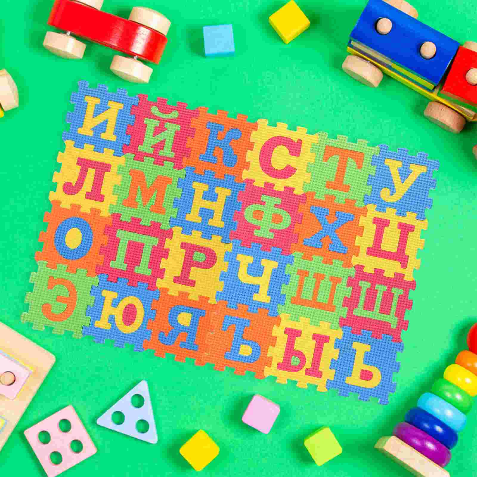 

36 Pcs Russian Letter Mat Puzzle Foam Alphabet Letters Floor Cushion Puzzles Eva Mats Baby Play Interlocking Tiles