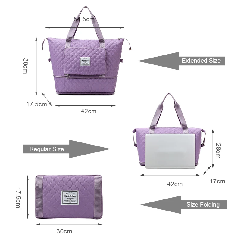 Foldable Travel Bag Wet-Dry Separation Waterproof Handbag Large Capacity Lingge Tote Bag WomenGym Yoga Shoulder Bags organizers