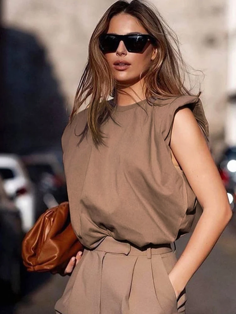 

Женский Повседневный Топ, элегантная однотонная хлопковая майка с круглым вырезом, подходящая ко всему футболка, весна-лето 2022