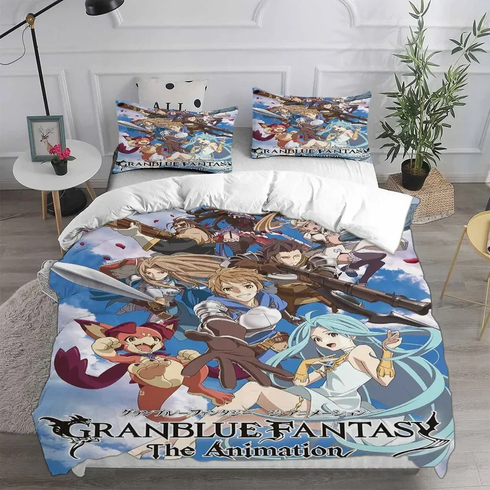 Фото Модные комплекты постельного белья с 3D-играми Granblue Fantasy, одеяло, пододеяльник, наволочка, комплекты из 2-3 предметов, размер для детей и взрослых №1