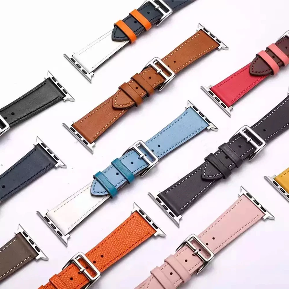 Leather strap for Apple watch band 44mm 49mm 45mm 41mm 38mm 42mm 40mm business leather bracelet iWatch series Ultra 8 7 6 se 5 3