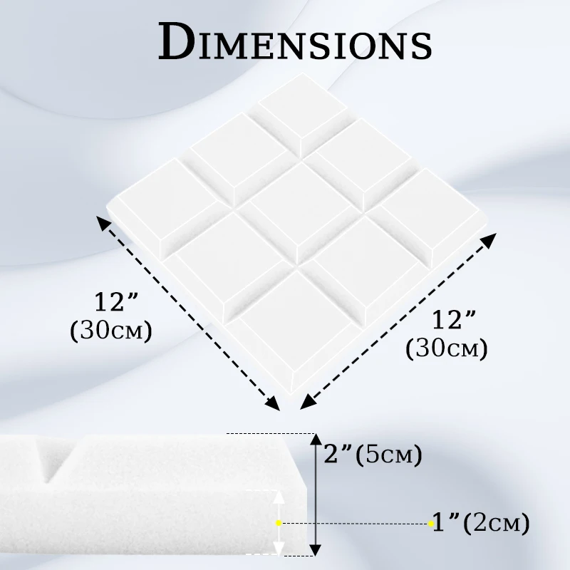Акустическая пена TOUO 6 12 24 шт. звукоизоляционная высокой плотности со скошенными
