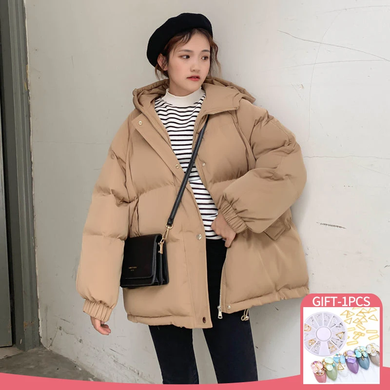 

2023 осенне-зимняя одежда с подкладкой женское короткое пальто карамельных цветов с пышными рукавами теплая Повседневная стеганая куртка с к...