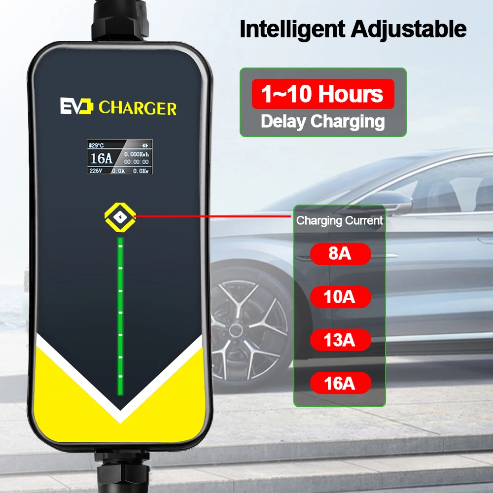 Teschev портативное зарядное устройство для электромобиля GBT 220 в 230 В кабель быстрой