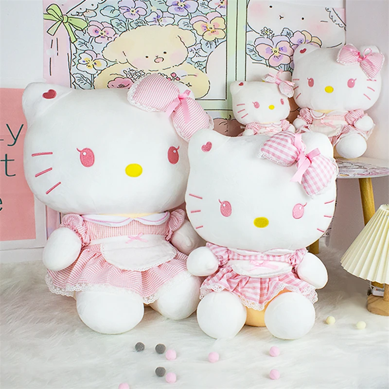 

New Kawaii Plush Toys Sanrio Hello Kitty Anime Cartoon Image Cute Plush Doll Room Decor Stuffed Toys Girl Birthday Gift