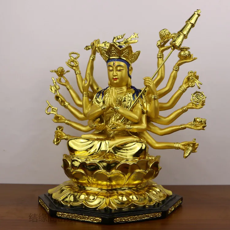 Чистое медное золото Чжунти Будда Мать Бодхисаттва Тысяча рук Гуаньинь