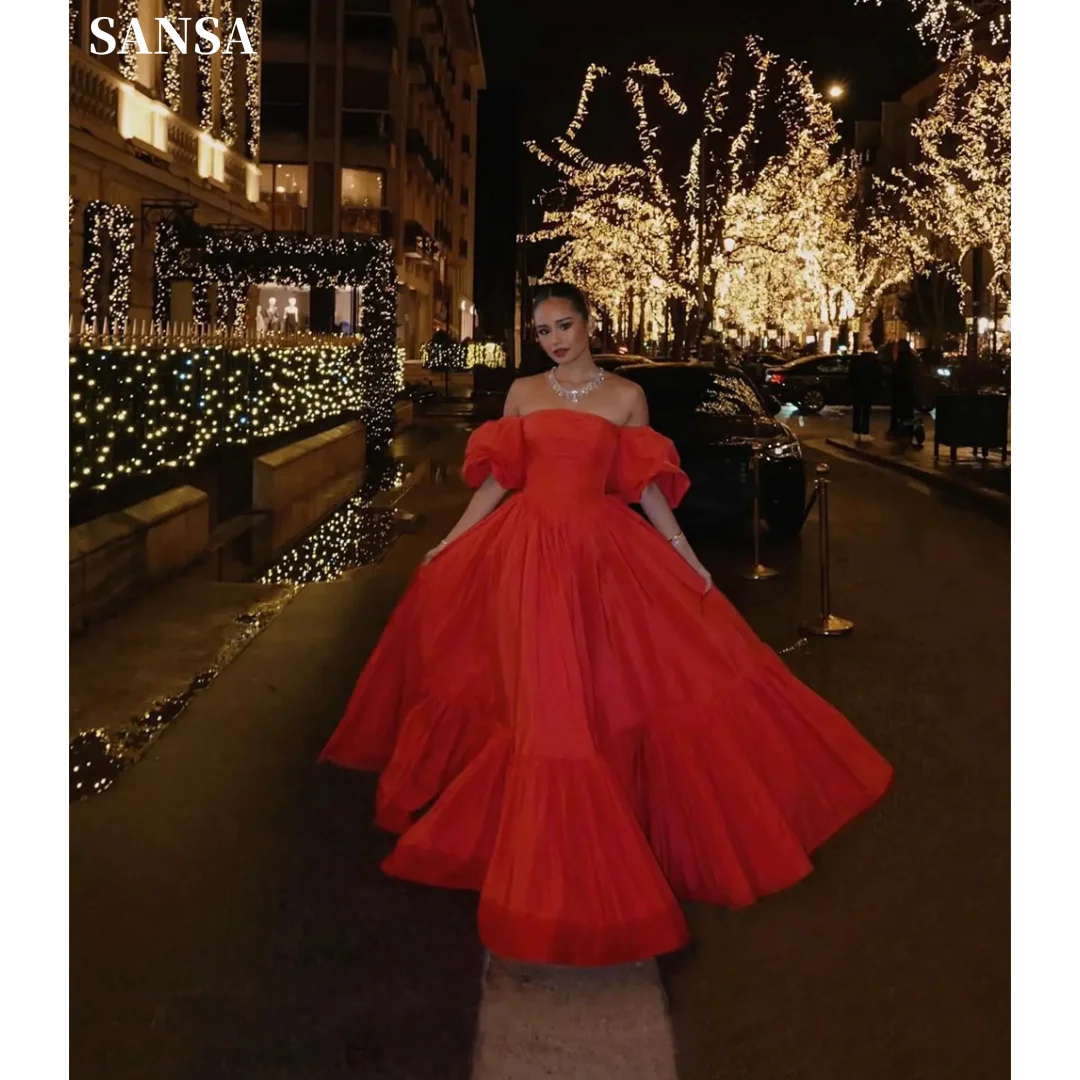 Женское шелковое платье без бретелек Sansa красное ТРАПЕЦИЕВИДНОЕ ПЛАТЬЕ С