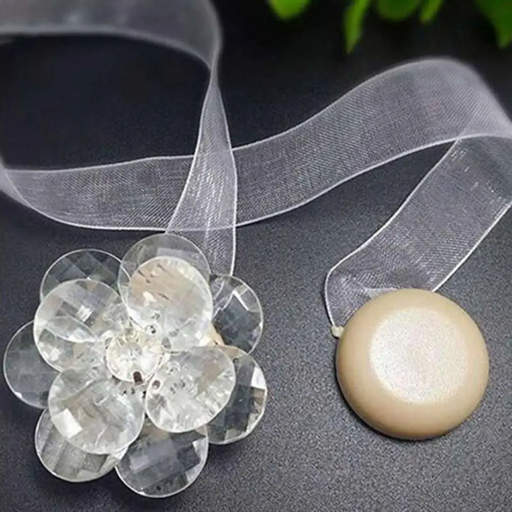 

Firm Curtain Tie Backs Buckle Strong Flower Blossom Shape Floral Curtains Ribbon Tie Backs Curtain Tieback Curtain Rope