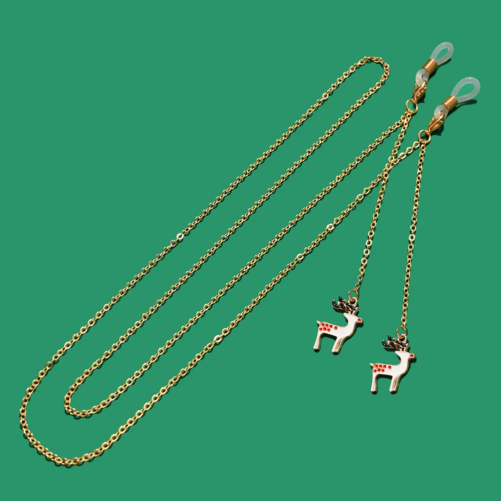 

Цепочка для очков женская, модный Рождественский шнурок с подвеской в виде маски Санта-Клауса, оленя, шнурок для солнцезащитных очков, Подар...