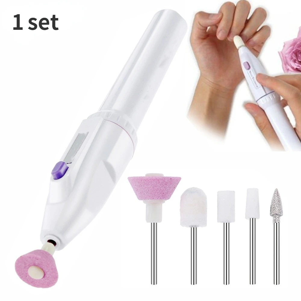 

Electric Nail set Manicure Set 5 in 1 Manicure machine Nail Drill File Grinder Grooming kit nail Buffer Polisher remover drill