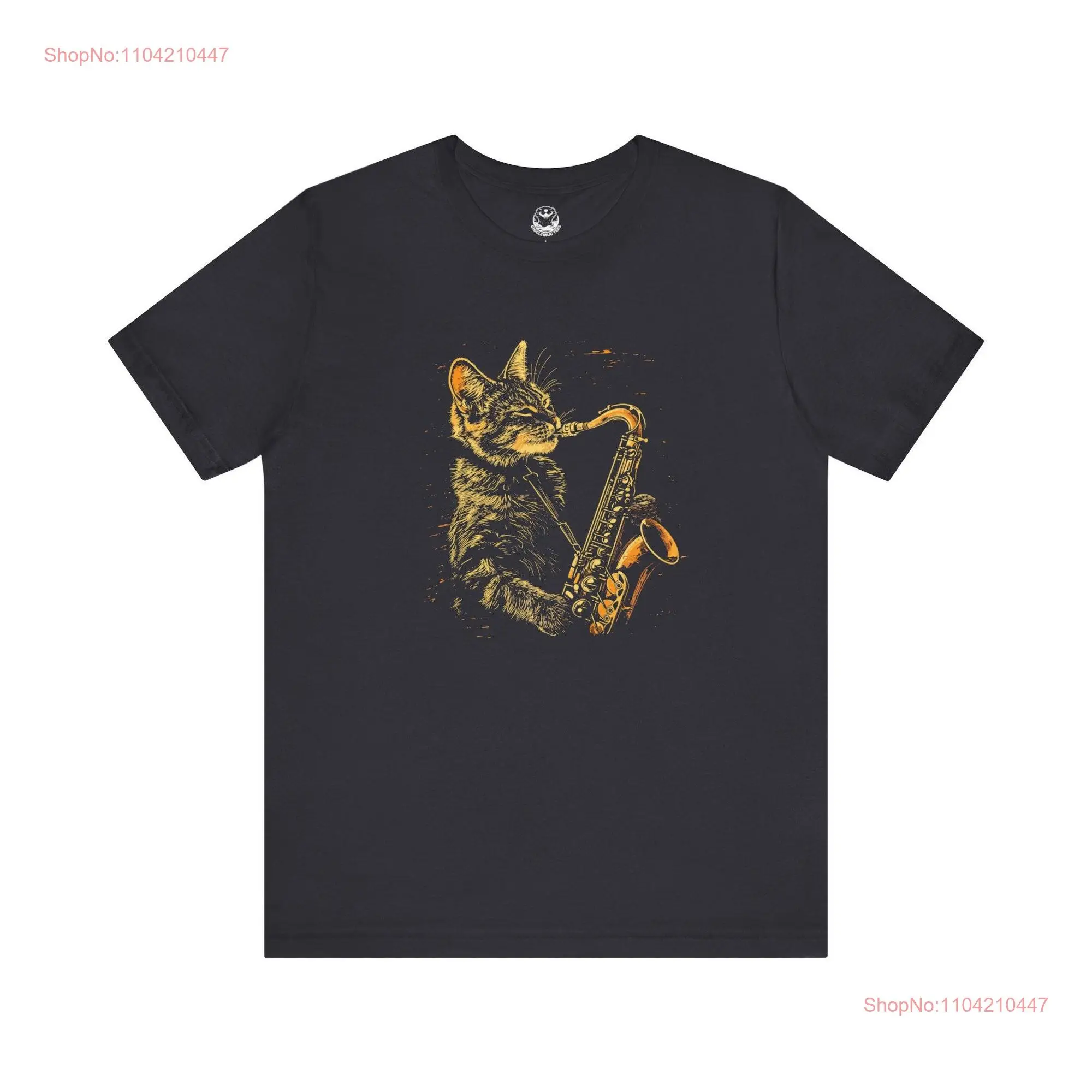 Футболка Saxy Cat Saxophone Feline Jazz Musician Unique Sax Player Lover GT0184NW с длинными или короткими